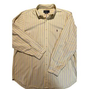 Ralph‎ Lauren Striped Button Down Shirt Classic Fit Long Sleeve 17 1/2